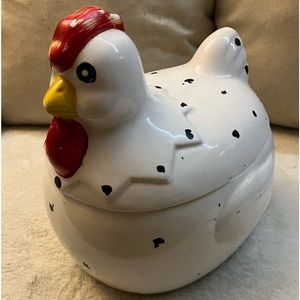 Nesting Hen Cookie Jar Polka Dot, Montgomery Ward
